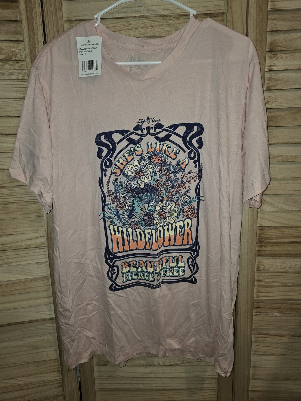 Light Pink Wildflower Graphic Short Sleeve Tee